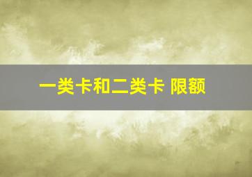 一类卡和二类卡 限额